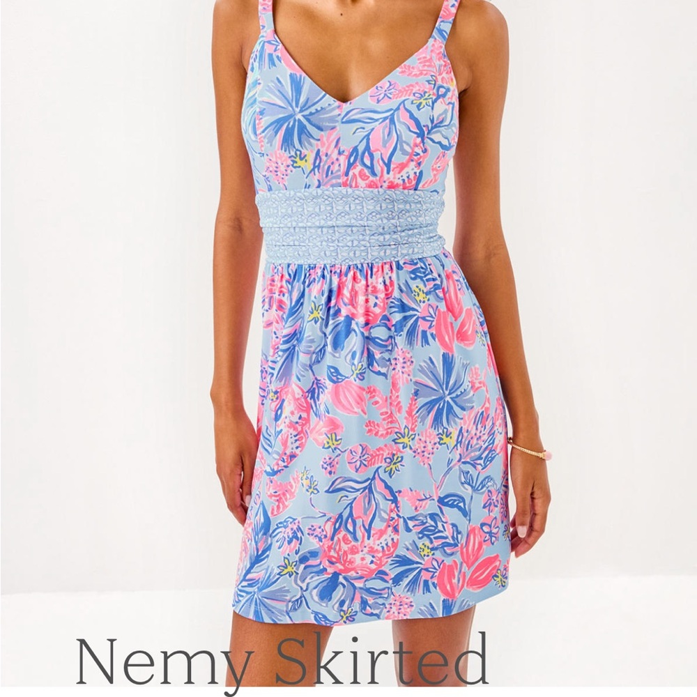 NWT Lilly Pultizer Nemy Skirted Romper •Elephant Splash Engineered• Size 12